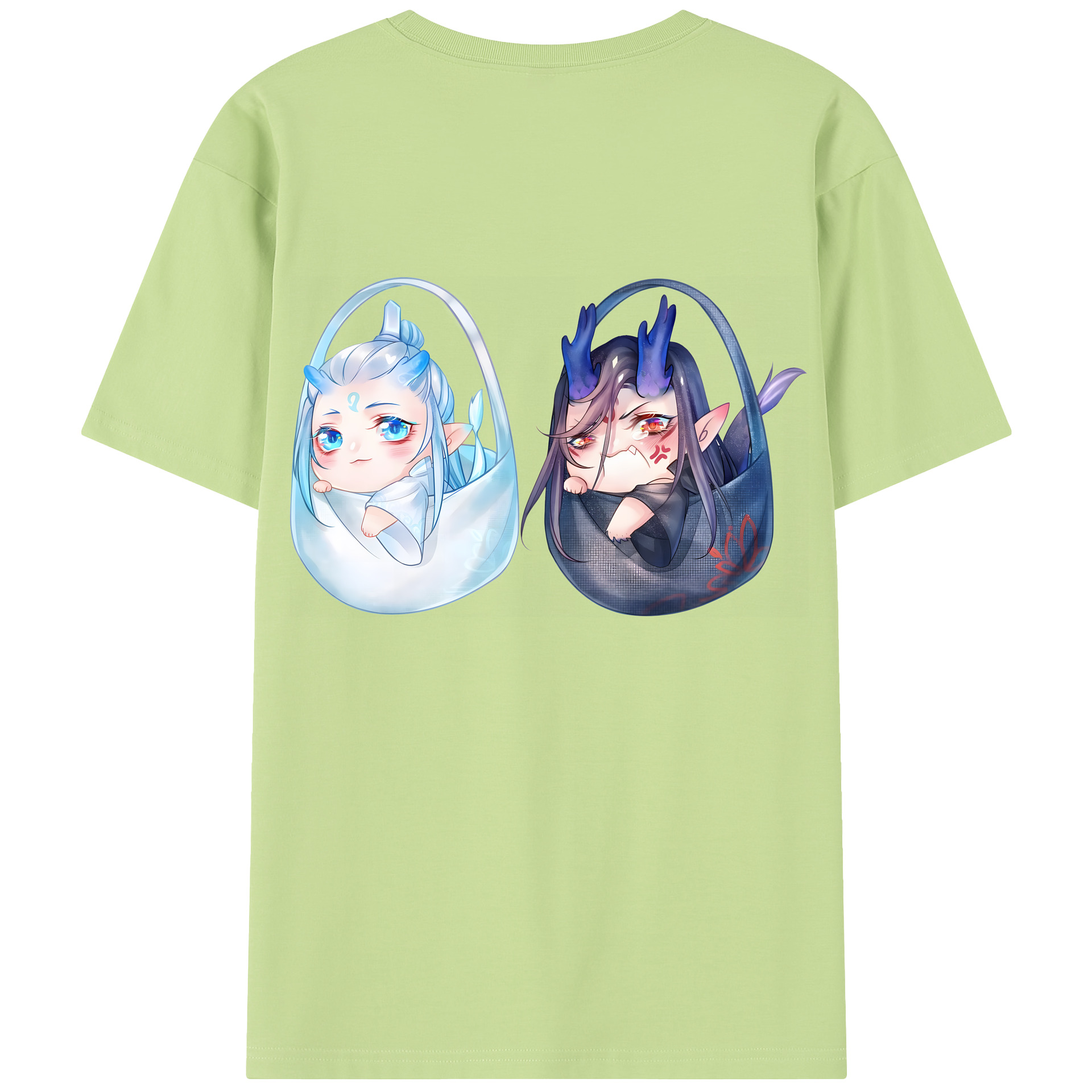 （画像用） Ne Zha 2 ナタ 魔童の大暴れ 綿100％半袖Tシャツ（背面プリント）